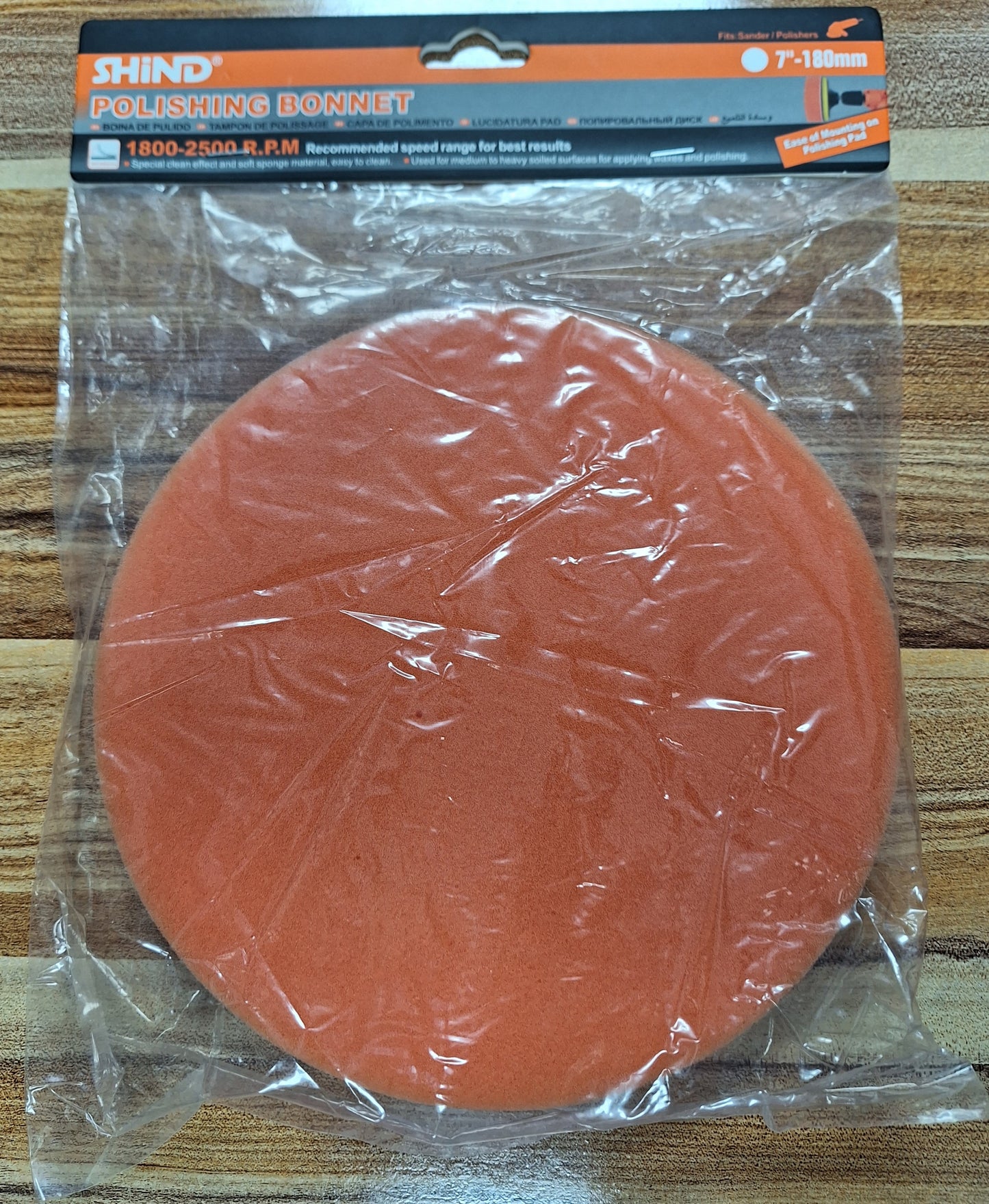 Shind Orange Pad Polishing Bonnet - 7" 180mm