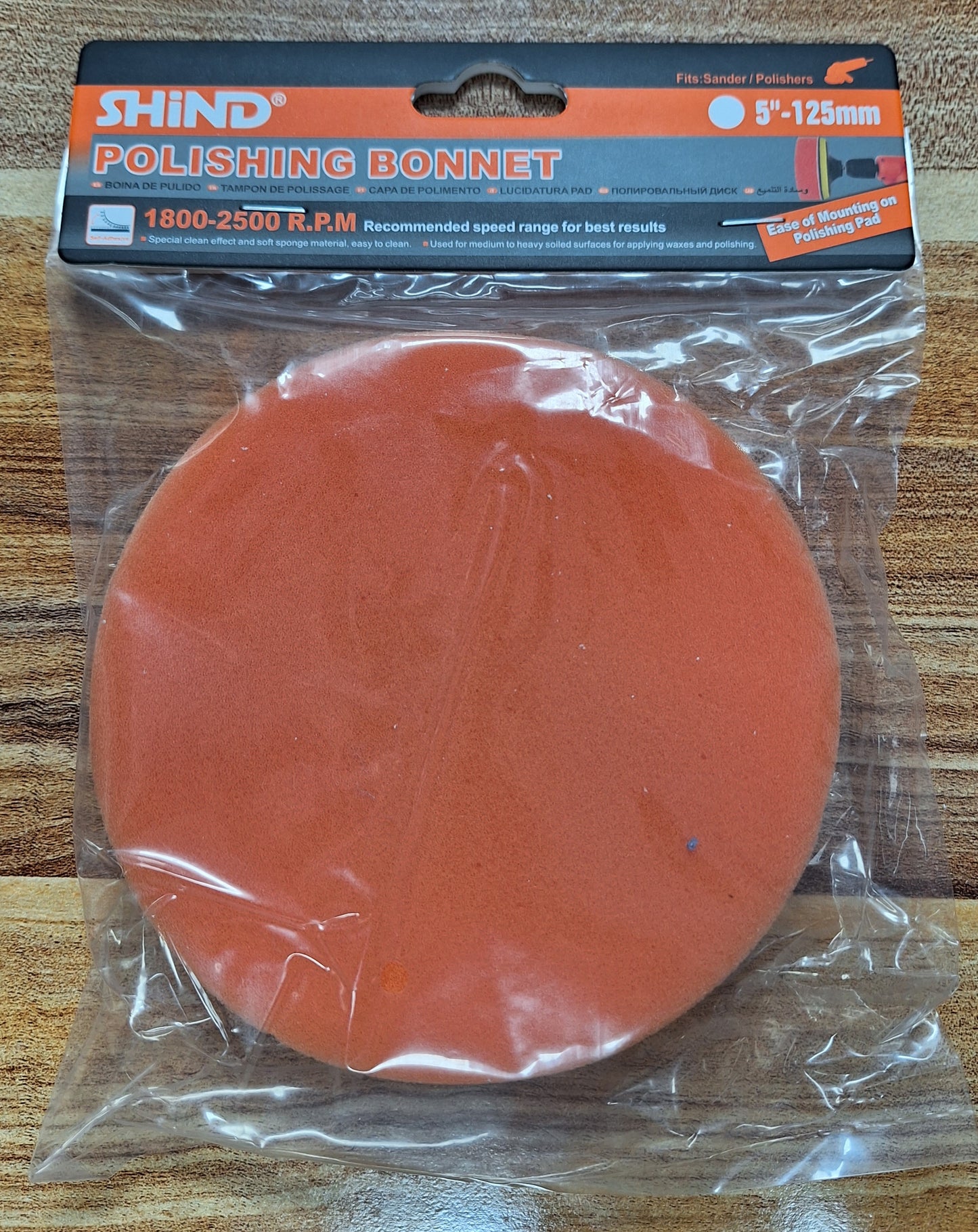 Shind Orange Pad Polishing Bonnet - 5" 125mm