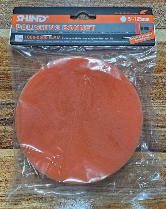 Shind Orange Pad Polishing Bonnet - 5" 125mm