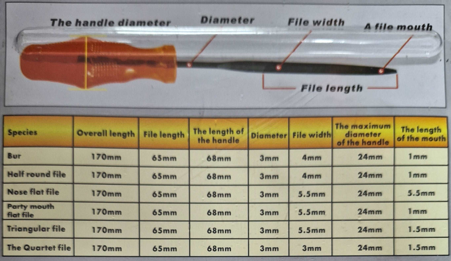 Multifunctional Assorted File - 6 pieces