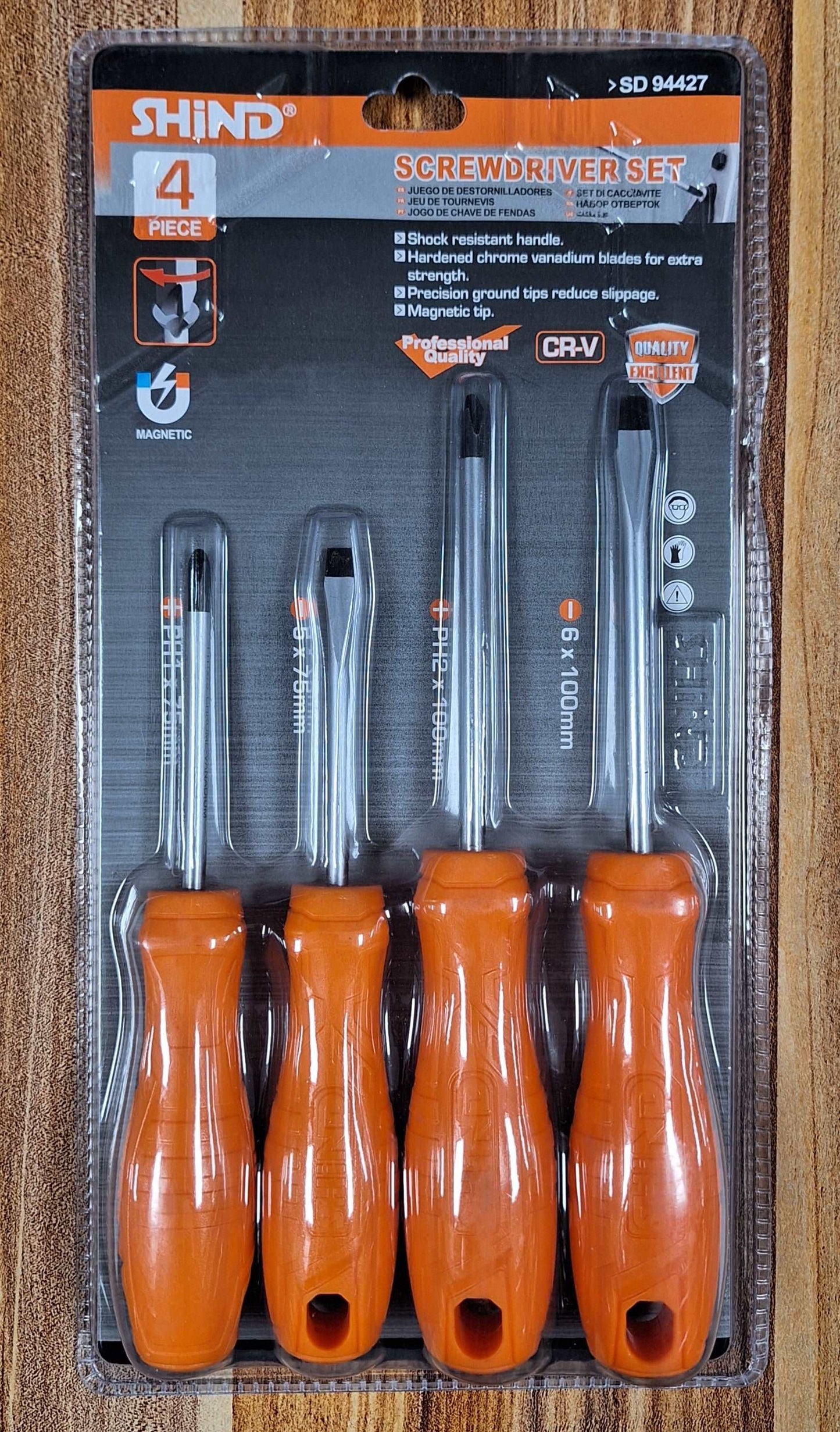 Shind Screwdriver Set (4 Piece +PH1x75mm -5x75mm +PH2x100mm -6x100m)