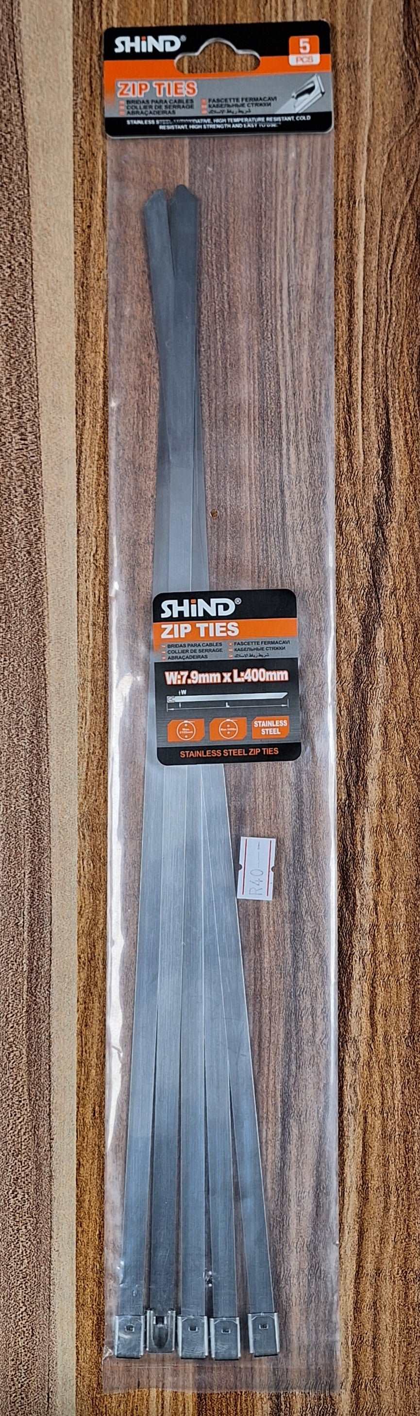 Shind Stainless Steel Zip Ties (5pcs)