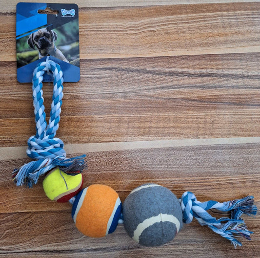 Rope Toy With 3 Tennis Balls