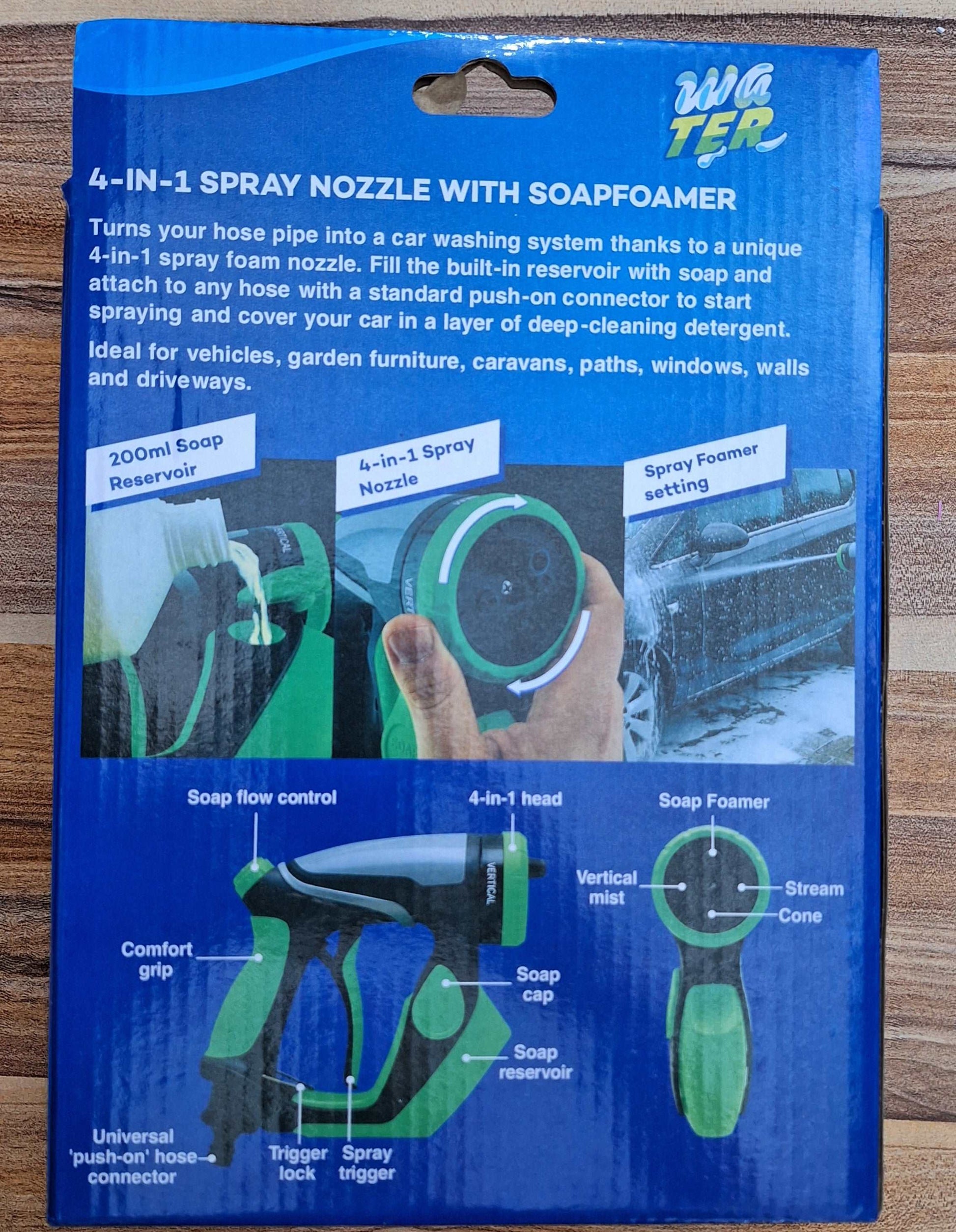 4 in 1 Spray Nozzle With SoapFoamer