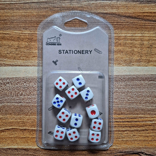 Red, Blue, and White Themed Dice - 12 pieces