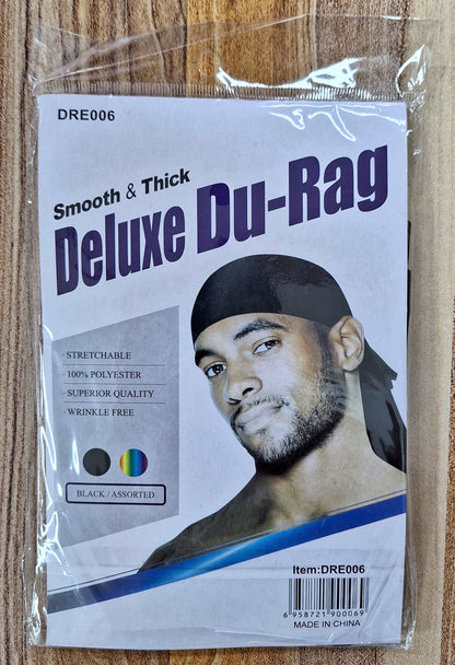 Smooth & Thick Deluxe Du-Rag - Black