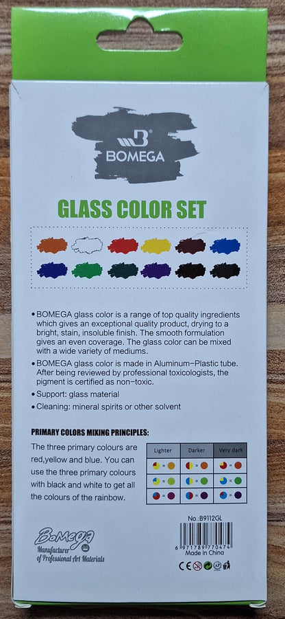 12 Piece Glass Colour Set