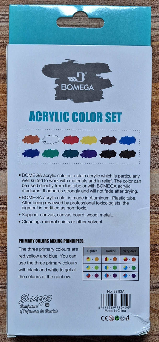 12 Piece Acrylic Colour Set