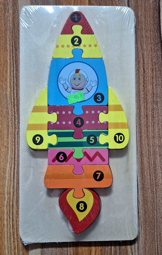 Wooden Rocket Puzzle For Toddlers