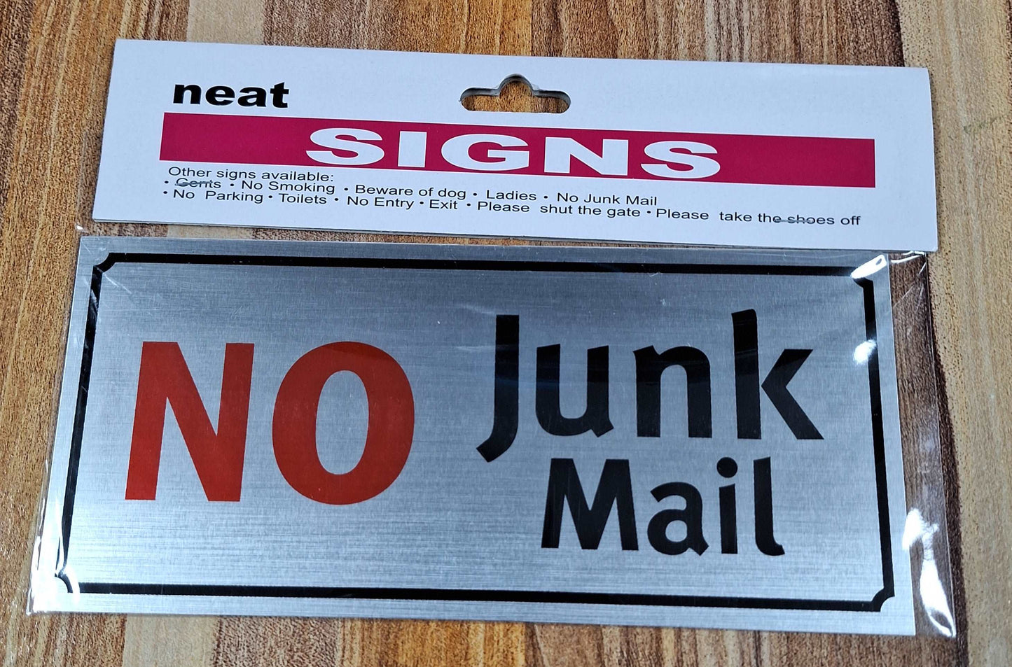 No Junk Mail Metal Sign