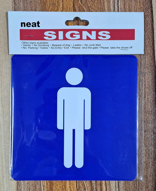 White on Blue Male Sign