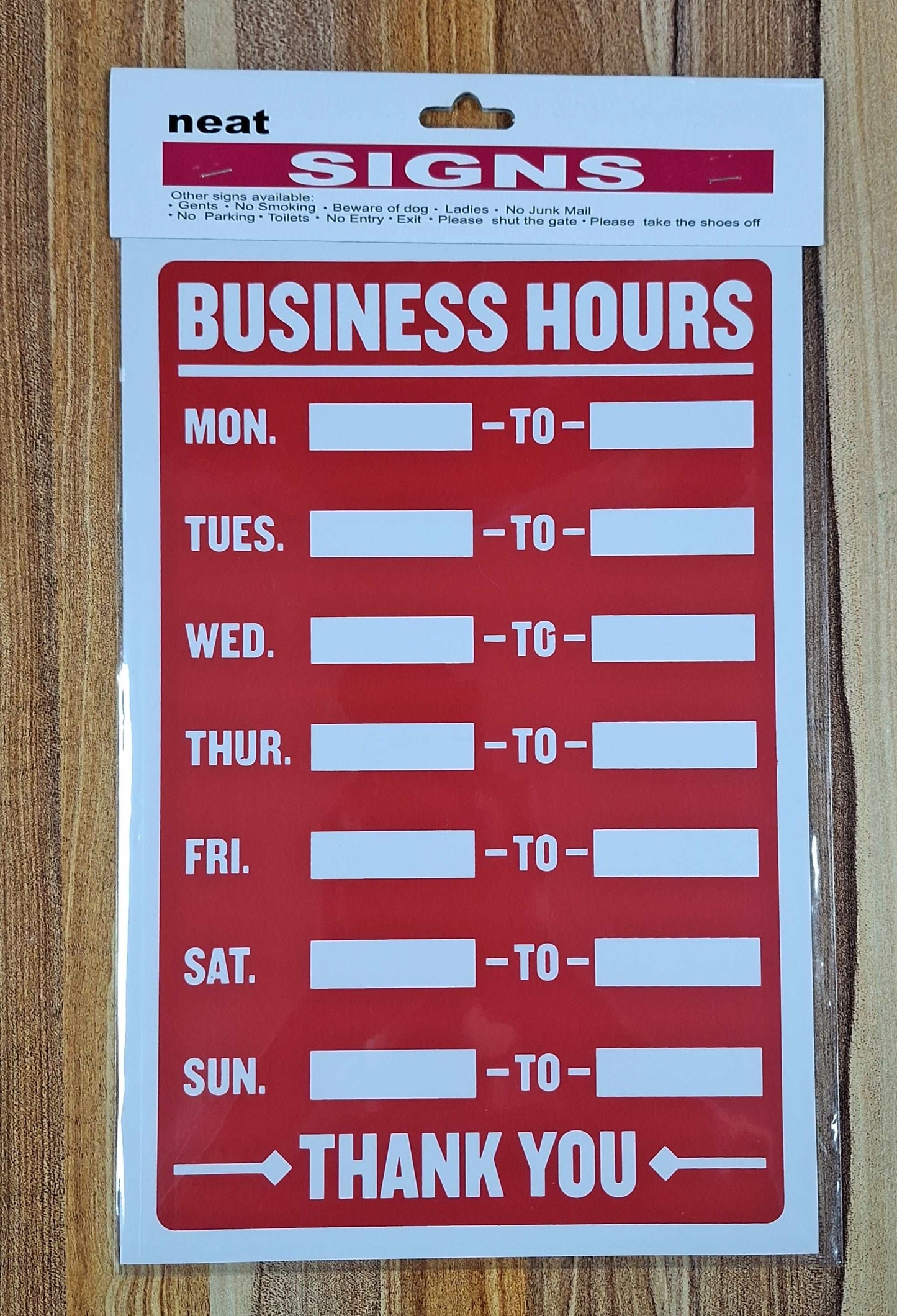 Business Hours Sign