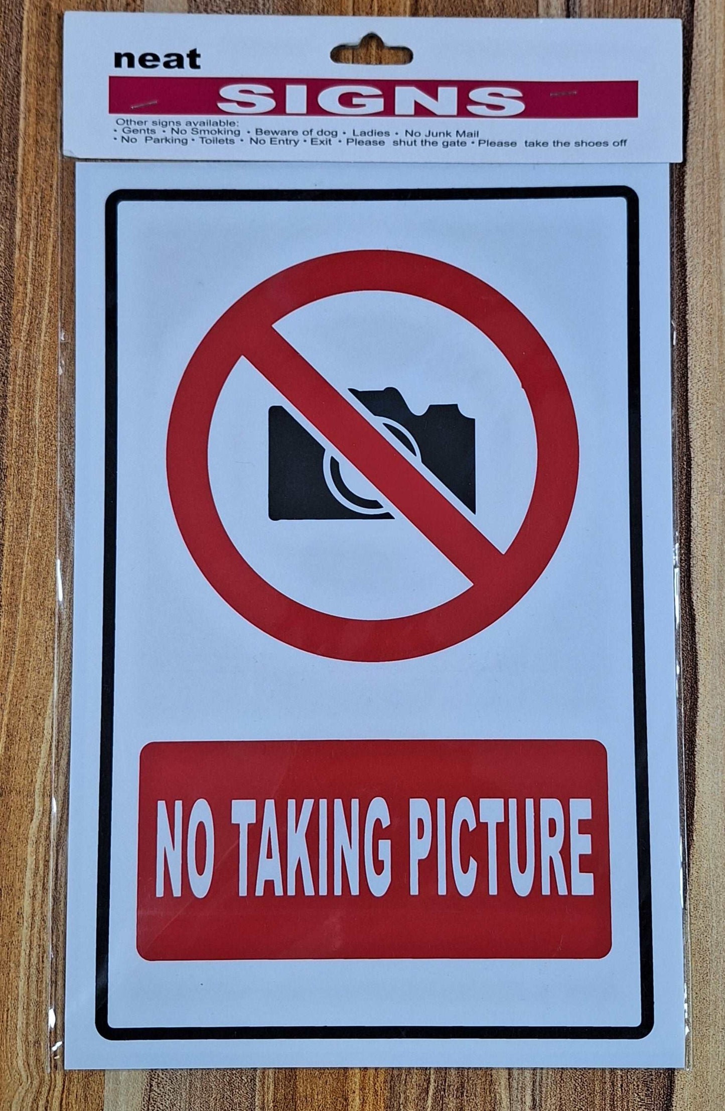 No Taking Picture Sign