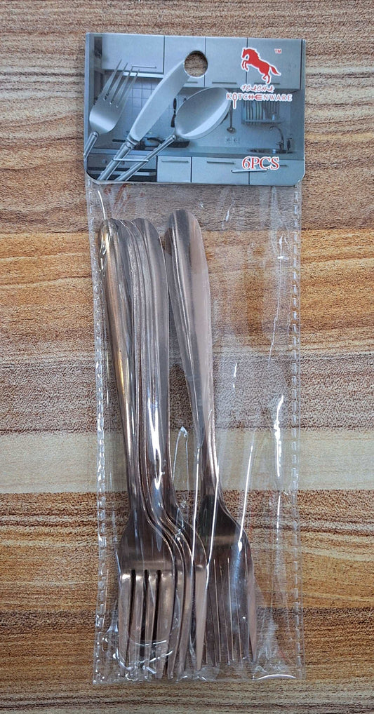 Stainless Steel Bronze Forks - 6 Piece