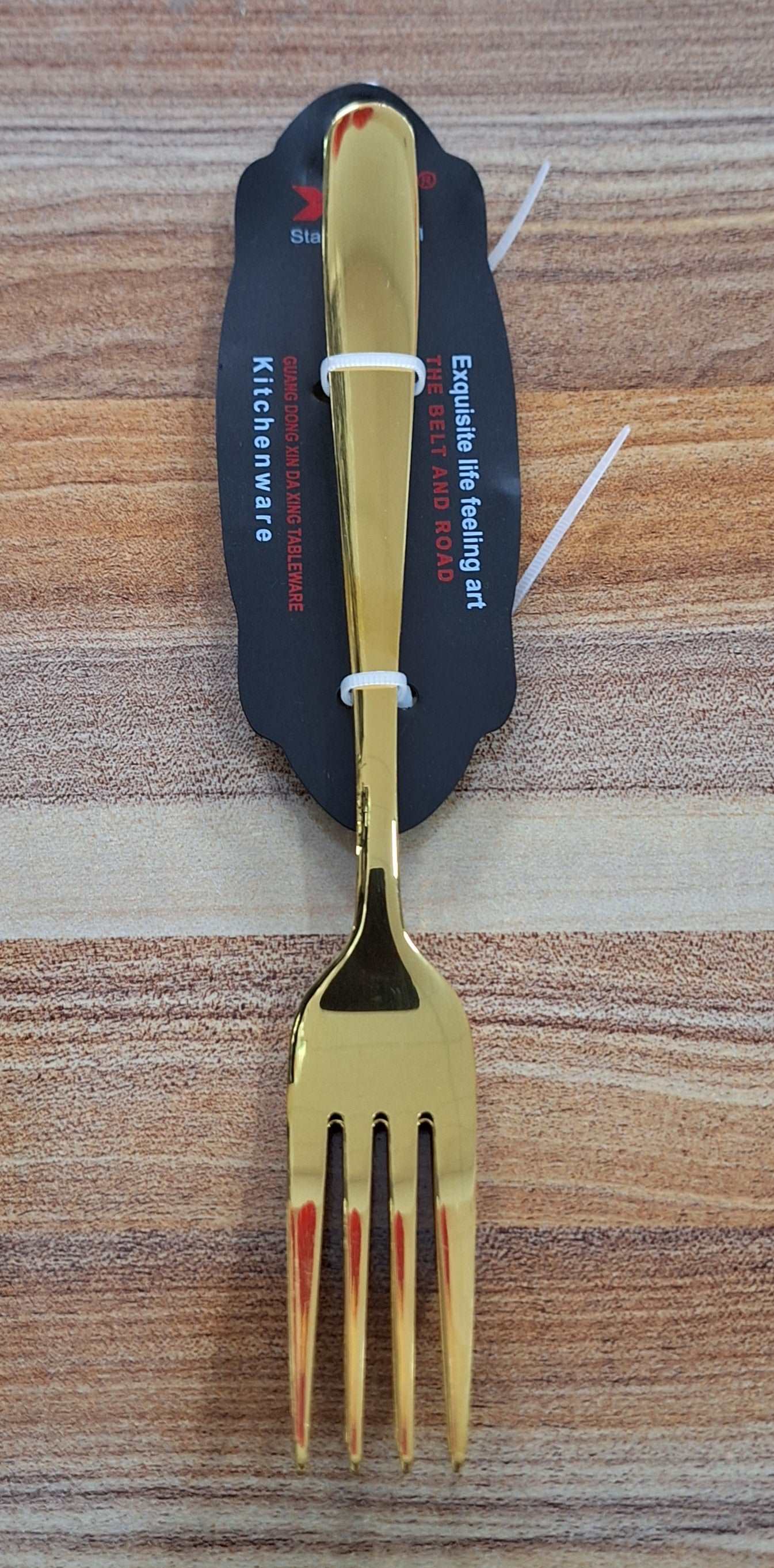 Gold Stainless Steel Forks - 3 Piece