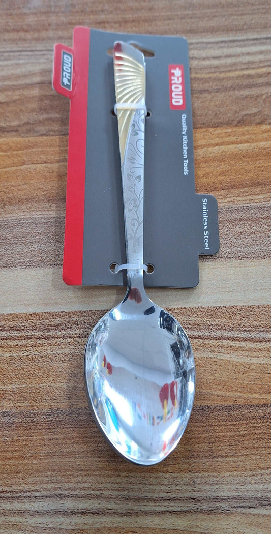 Proud Stainless Steel Table Spoons With Design - 3 Pieces