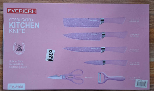 Evcrierh Corrugated Kitchen Knives - 6 Pieces