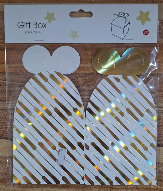 Gold and White Gift Box