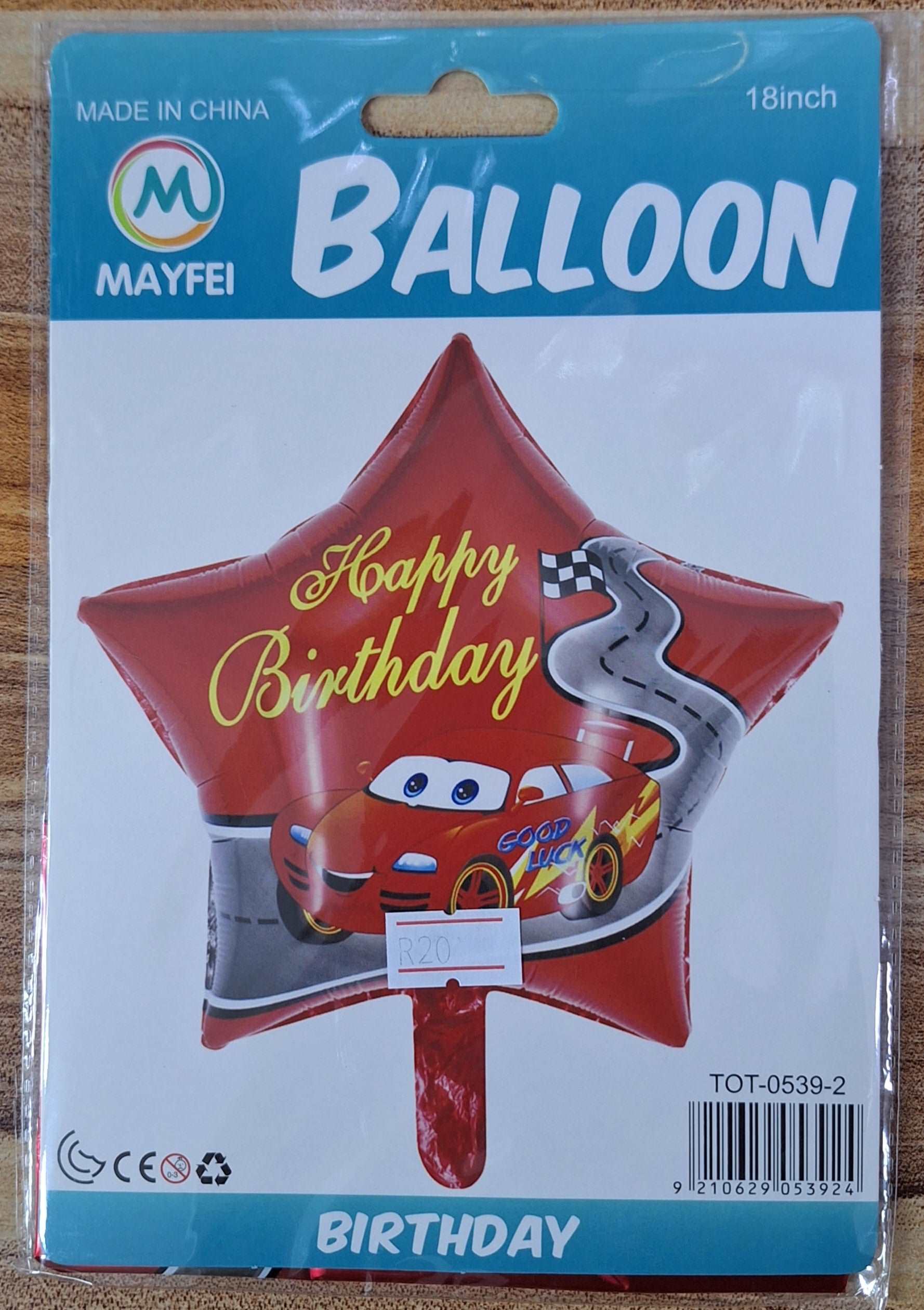 Racecar Themed Happy Birthday Balloon