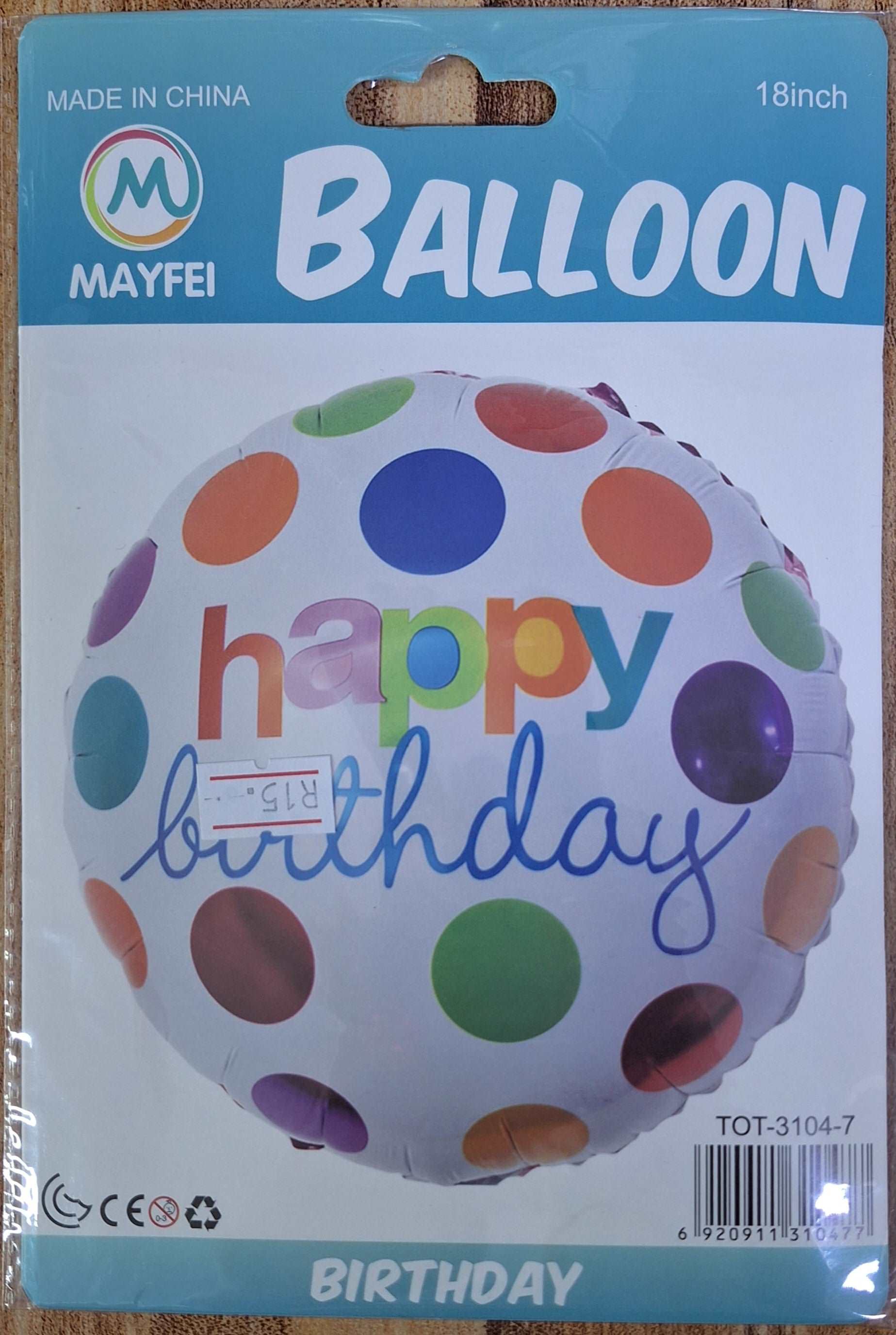 Happy Birthday Poker Dot Foil Balloon