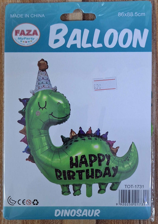 Dinosaur Themed Happy Birthday Foil Balloon