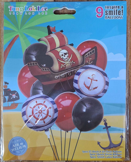 Pirate Themed Balloons - 9 Pieces