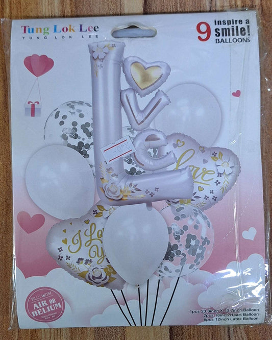 Love Themed Balloons - 9 Pieces