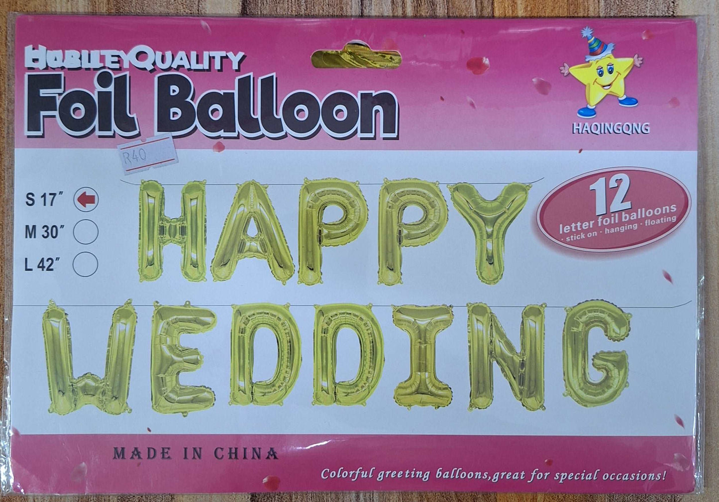 Happy Wedding Foil Balloons