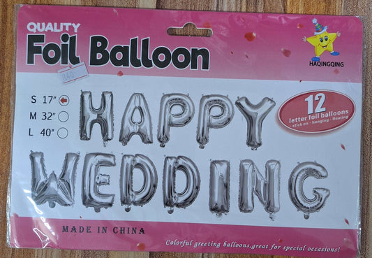 Happy Wedding Foil Balloons