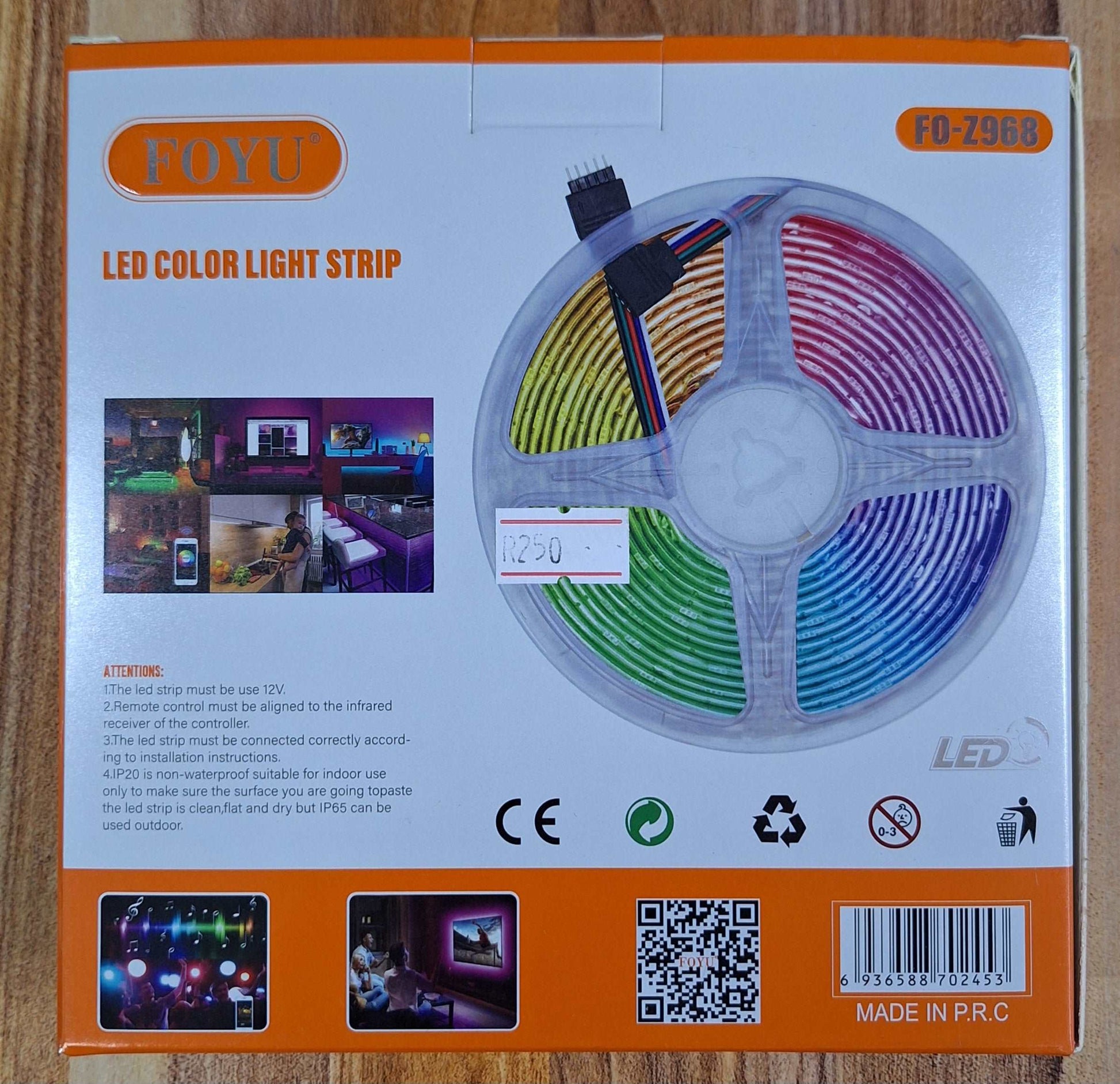 FOYU LED Colour Light Strip With Bluetooth Compatibility