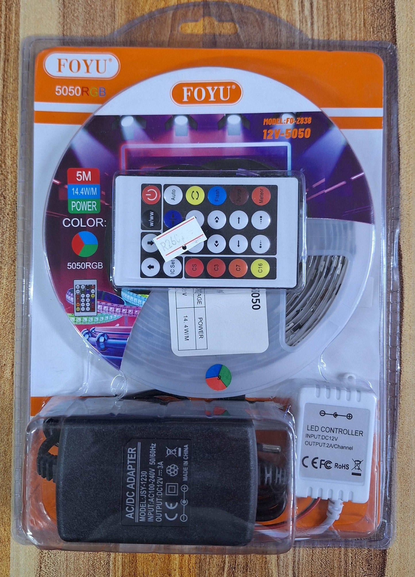 FOYU 5m RGB LED Strip Light (12V DC)