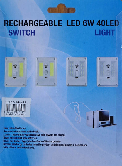 Switch Light Rechargeable LED 6w 40LED