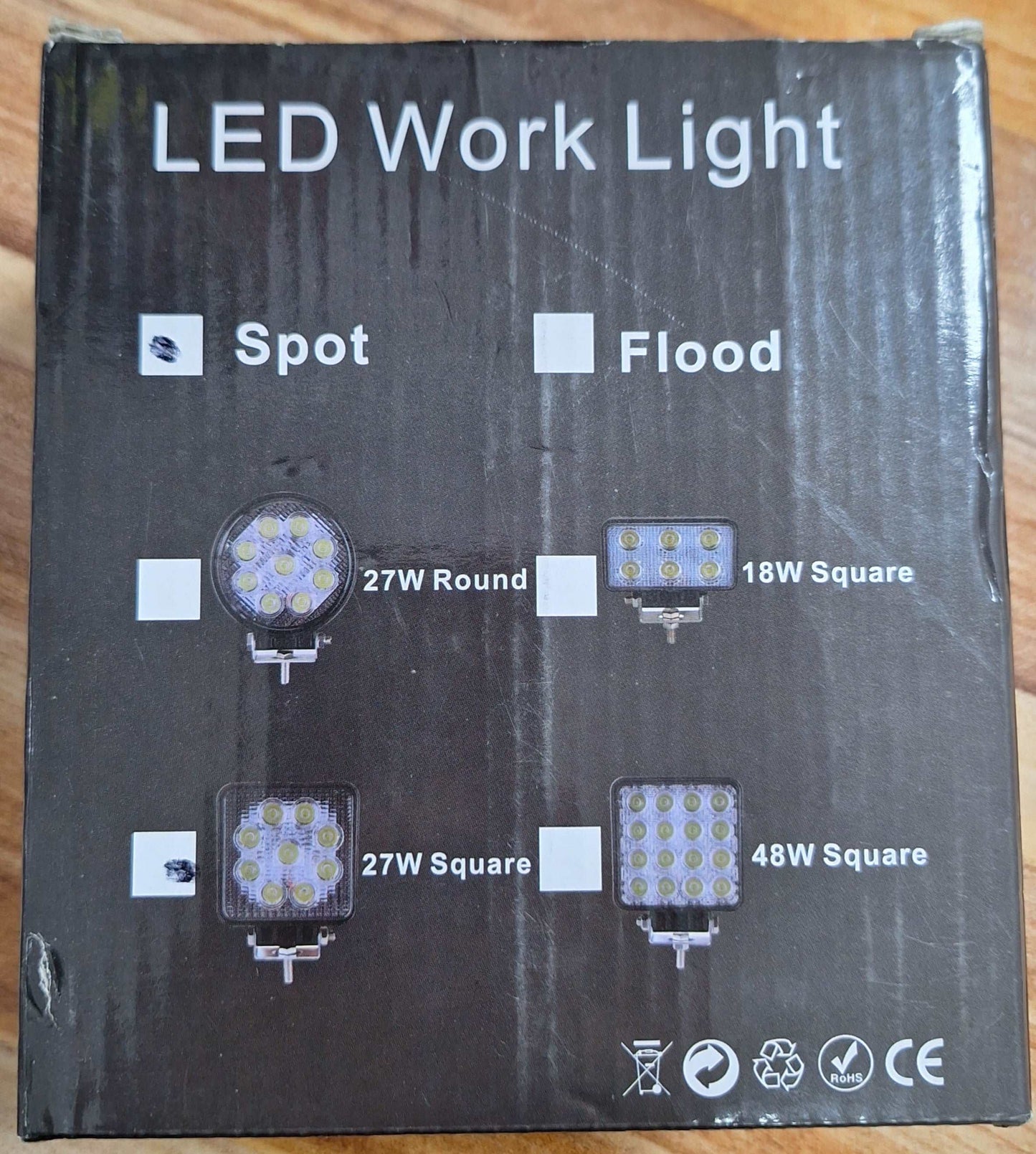 27w Square LED Spot Work Light For Vehicles