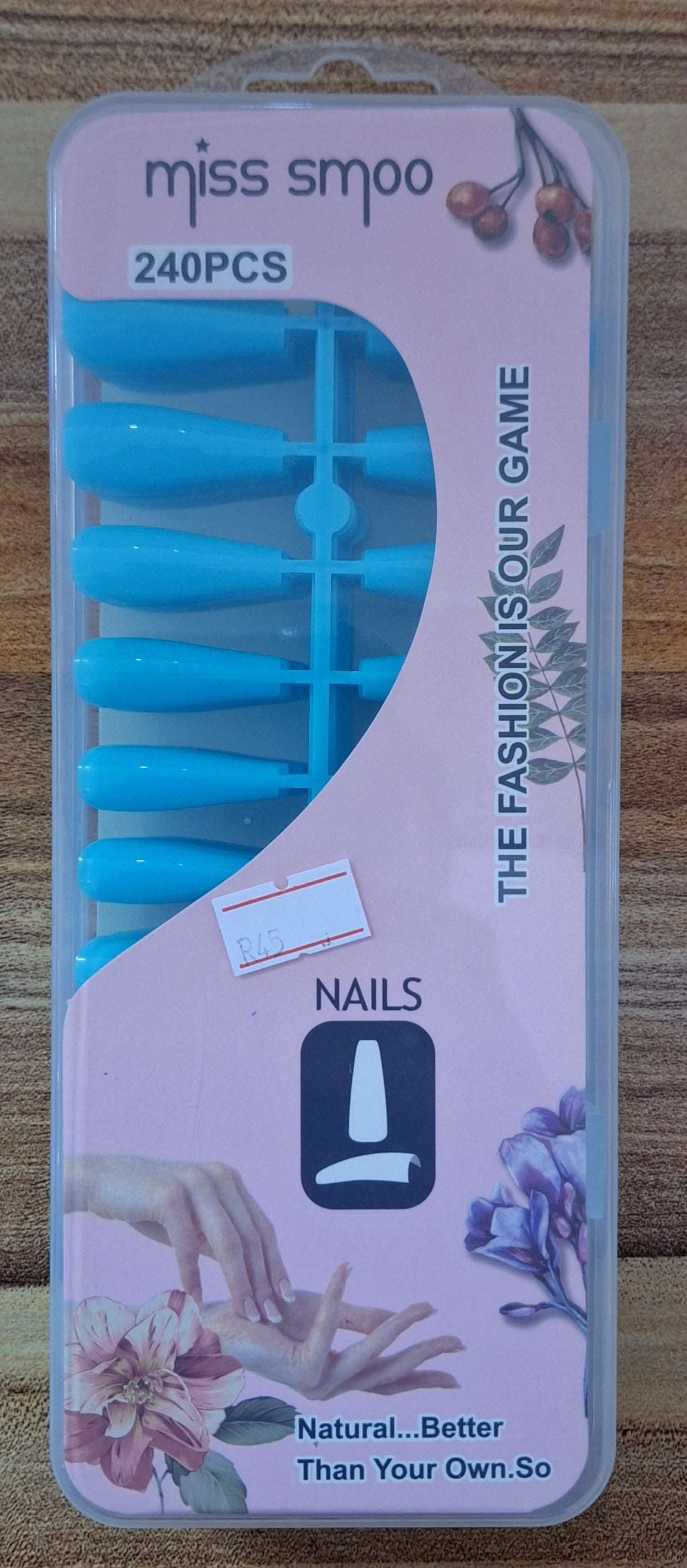 DIY Coffin Shaped Soft Gel Sky Blue Nails - 240pcs