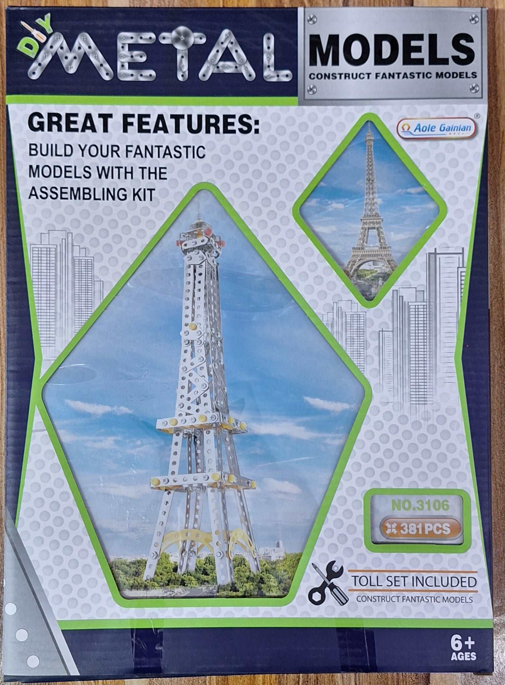 Diy 381pc Paris Eifel Tower Metal Model