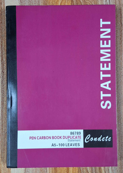 Condere 86789 A5 Statement Carbon Book Duplicate - 210x145