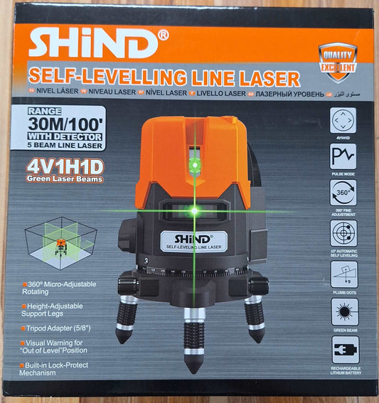 Shind Premium Quality Self-Levelling 30m 5 Line Laser