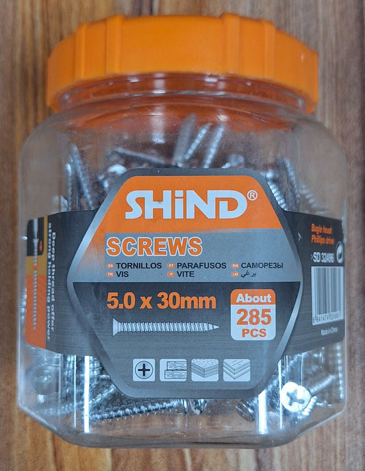 Silver Shind Screws (5.0x30mm)