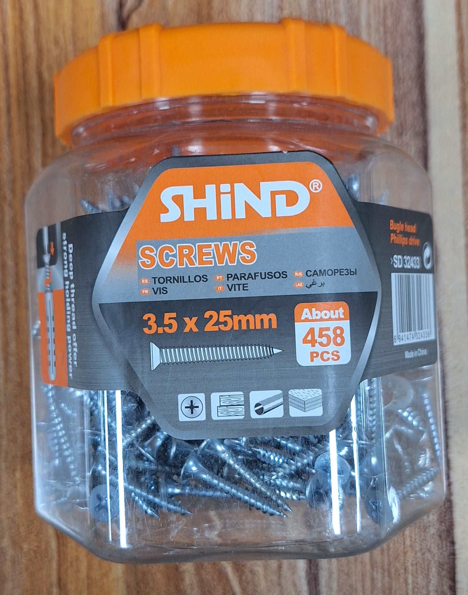 Silver Shind Screws (3.5x25mm)