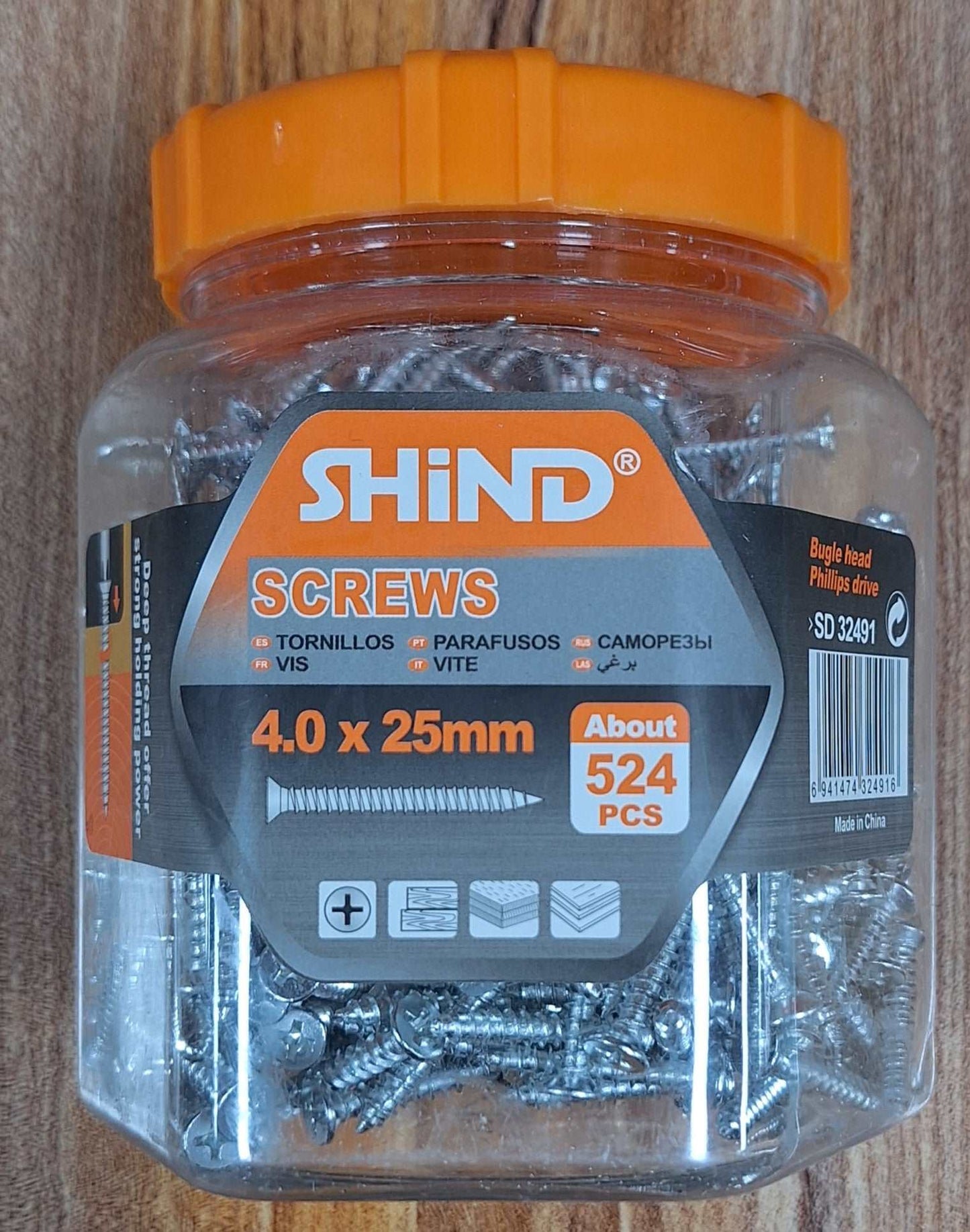 Silver Shind Screws (4.0x25mm)