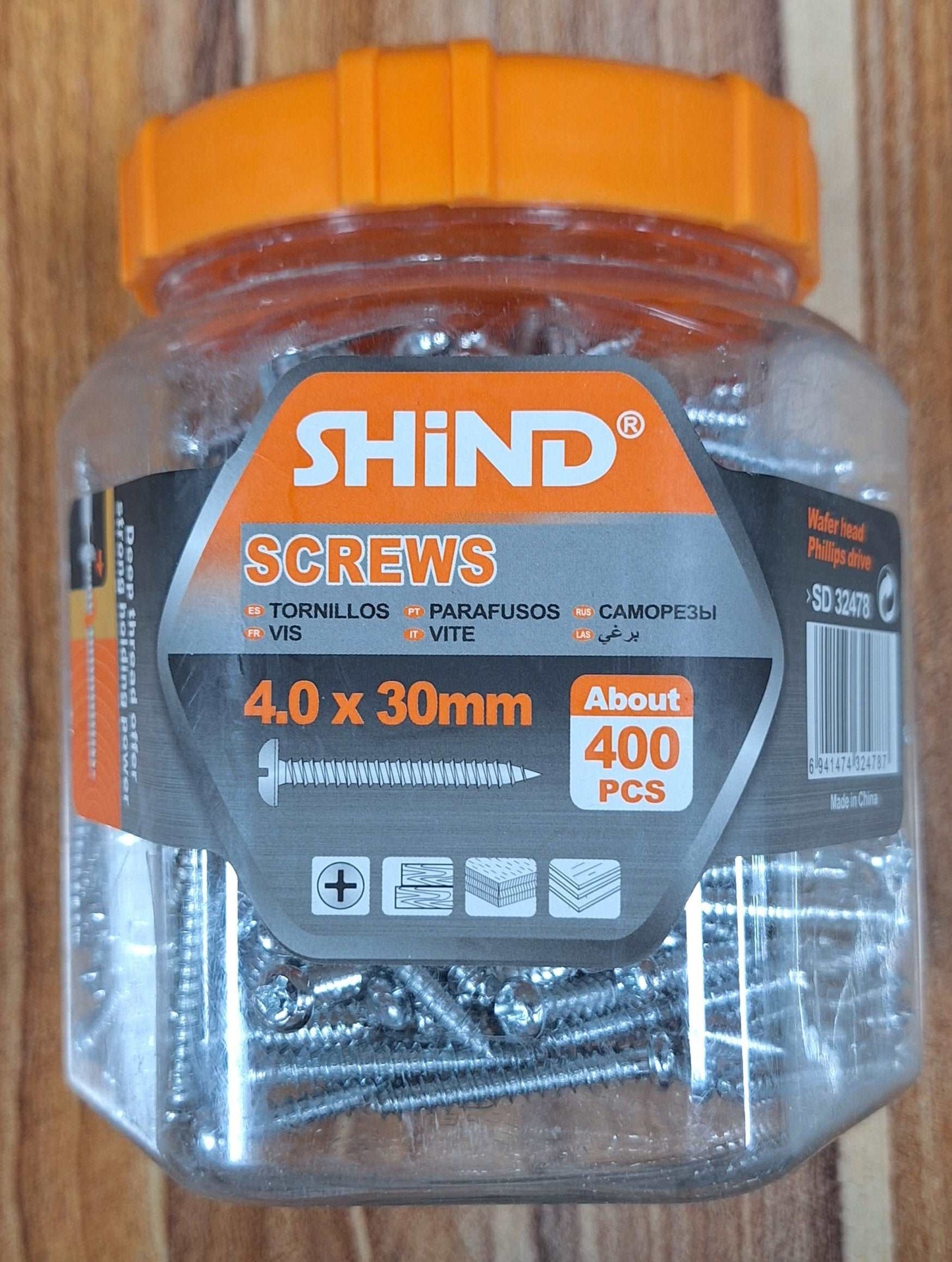 Silver Shind Screws (4.0x30mm)