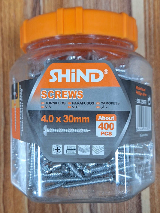 Silver Shind Screws (4.0x30mm)