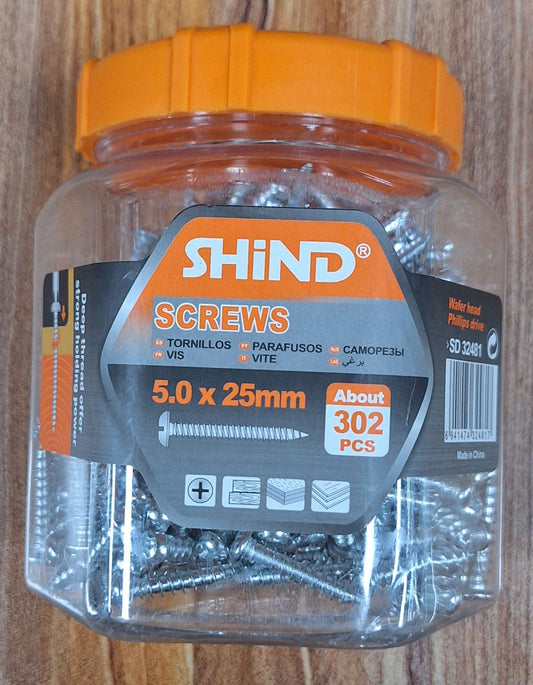 Silver Shind Screws (5.0x25mm)