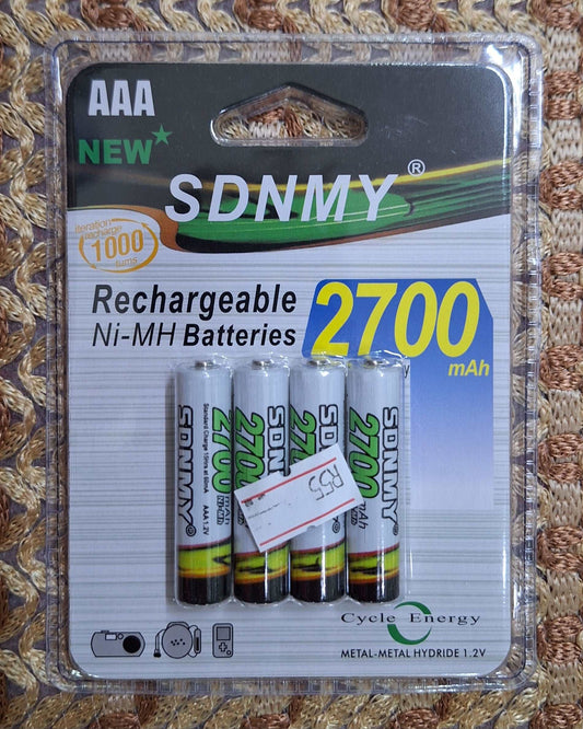 SDNMY AAA 2700mAh 1.2V  Rechargeable Ni-MH Batteries