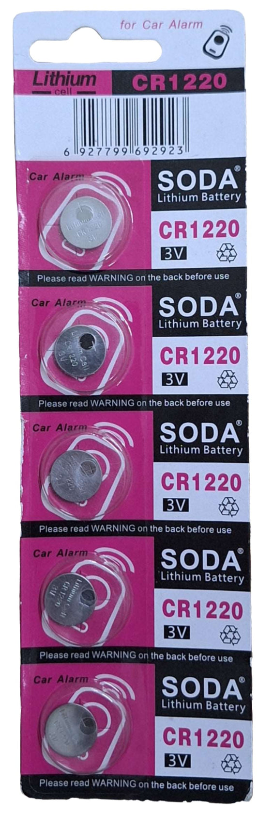 5pc Lithium 3V CR1220 Batteries