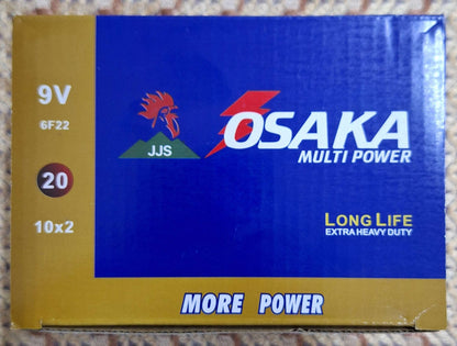 BULK 20pc 9v Long Life Osaka Batteries
