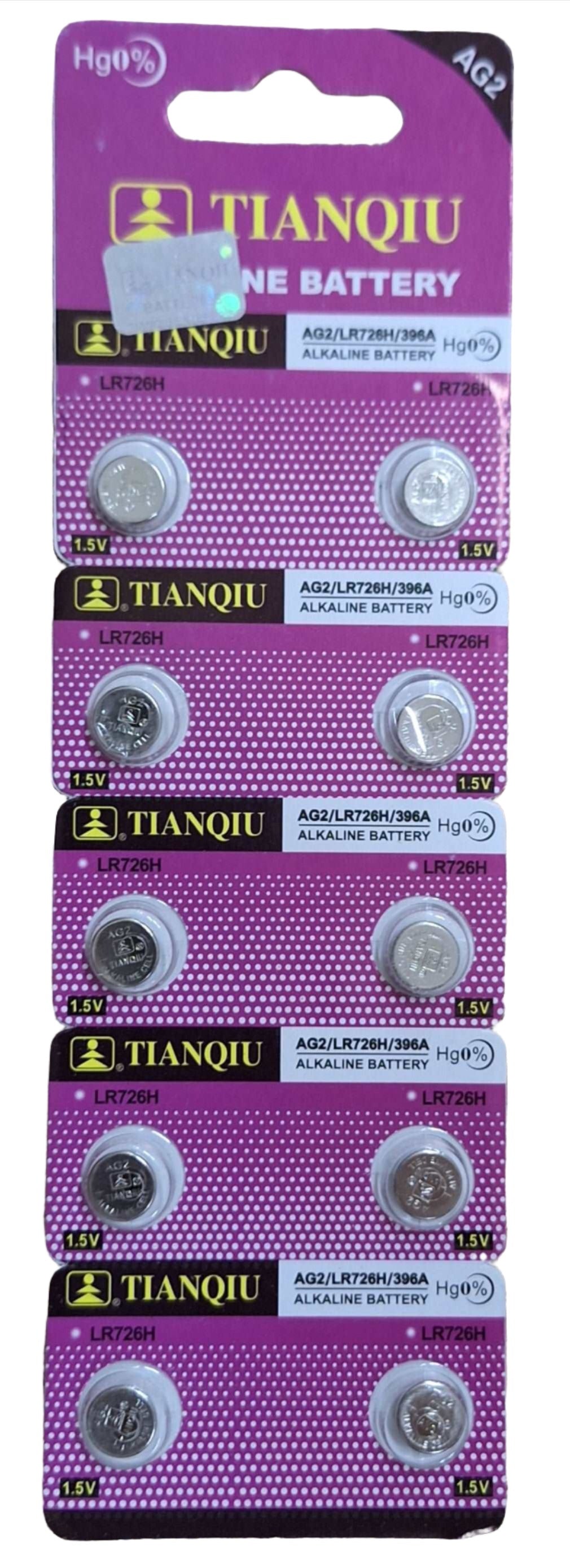 Tianqiu AG2 LR726H 1.5v Alkaline Batteries