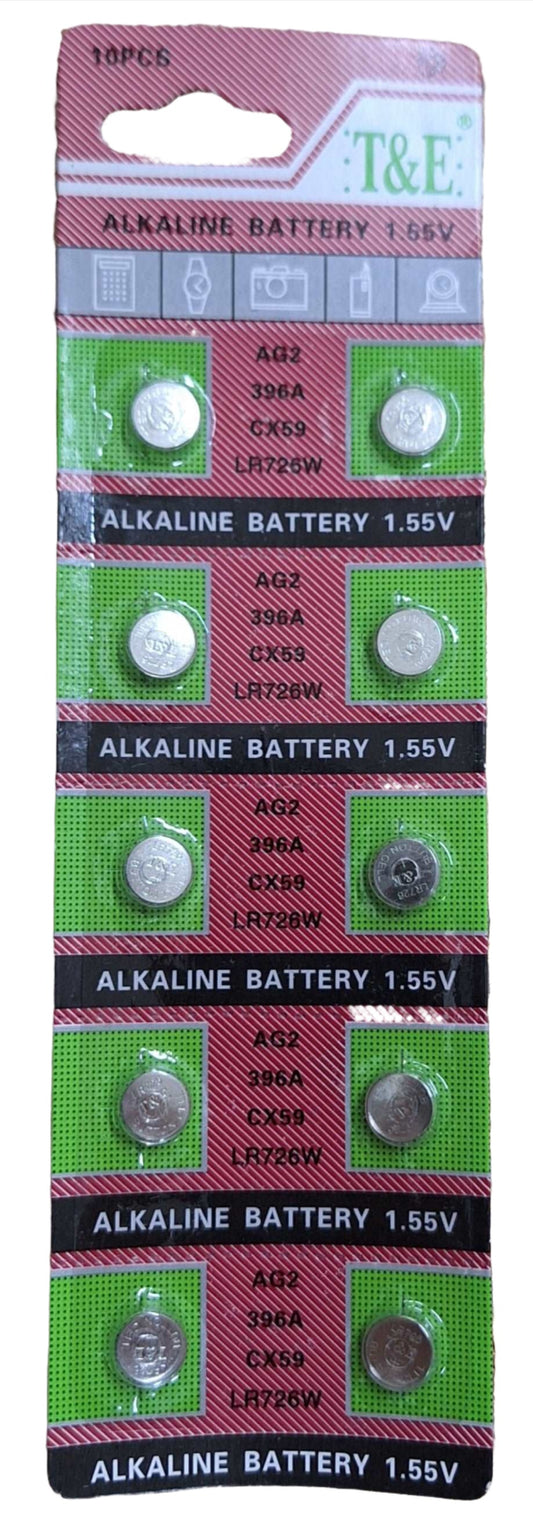 T&E AG2 LR726W 1.5V Alkaline Batteries