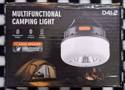 Multifunctional Camping Light and Bluetooth Speaker - Gray