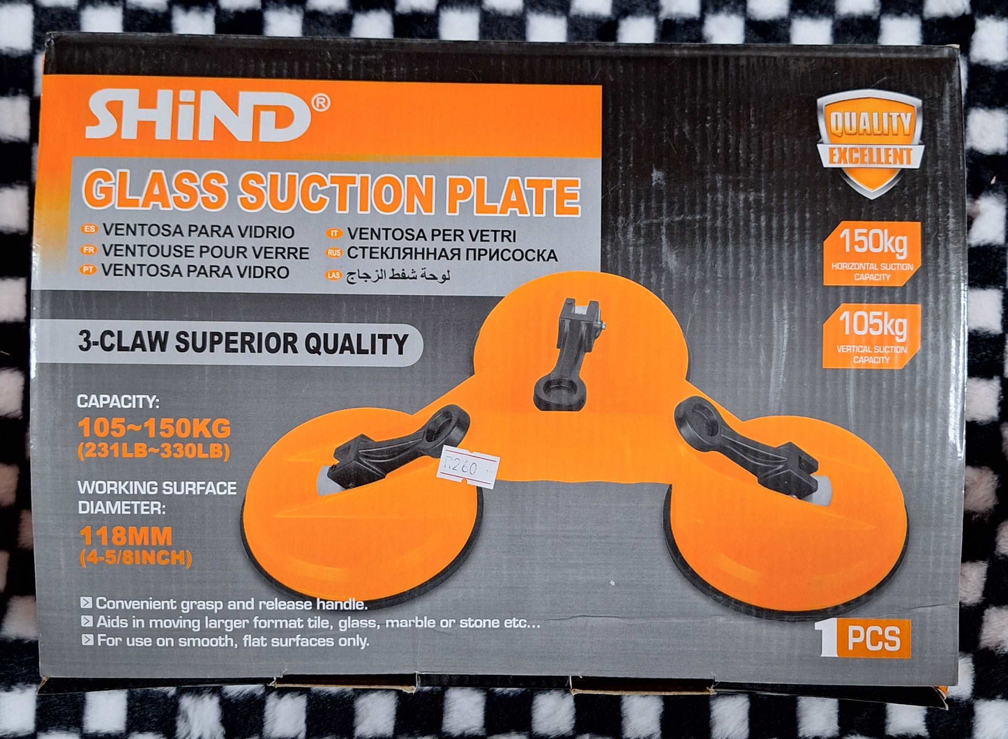 SHIND 3 Claw Glass Suction Plate